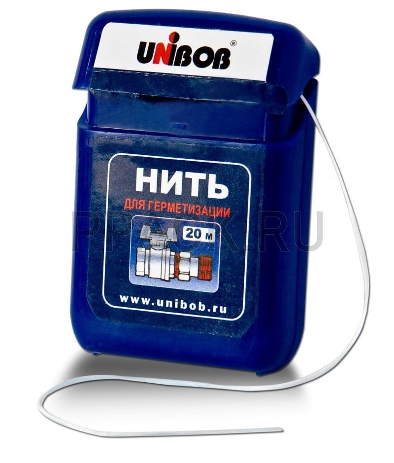 Скотч упаковочный Нить для герметизации резьбовых соединений Unibob, 20м